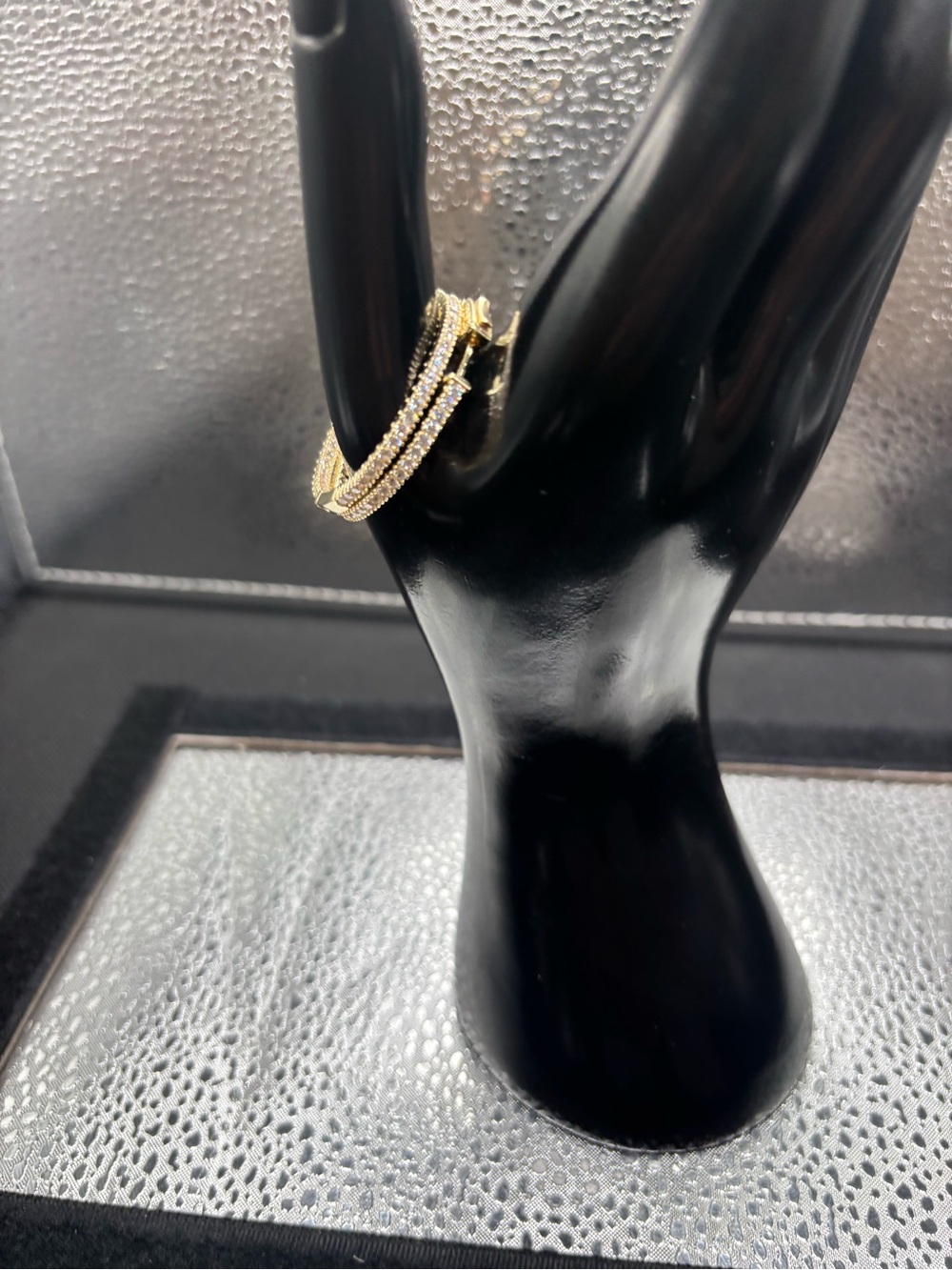 Gold Two-Row Pavé Hoop Earrings